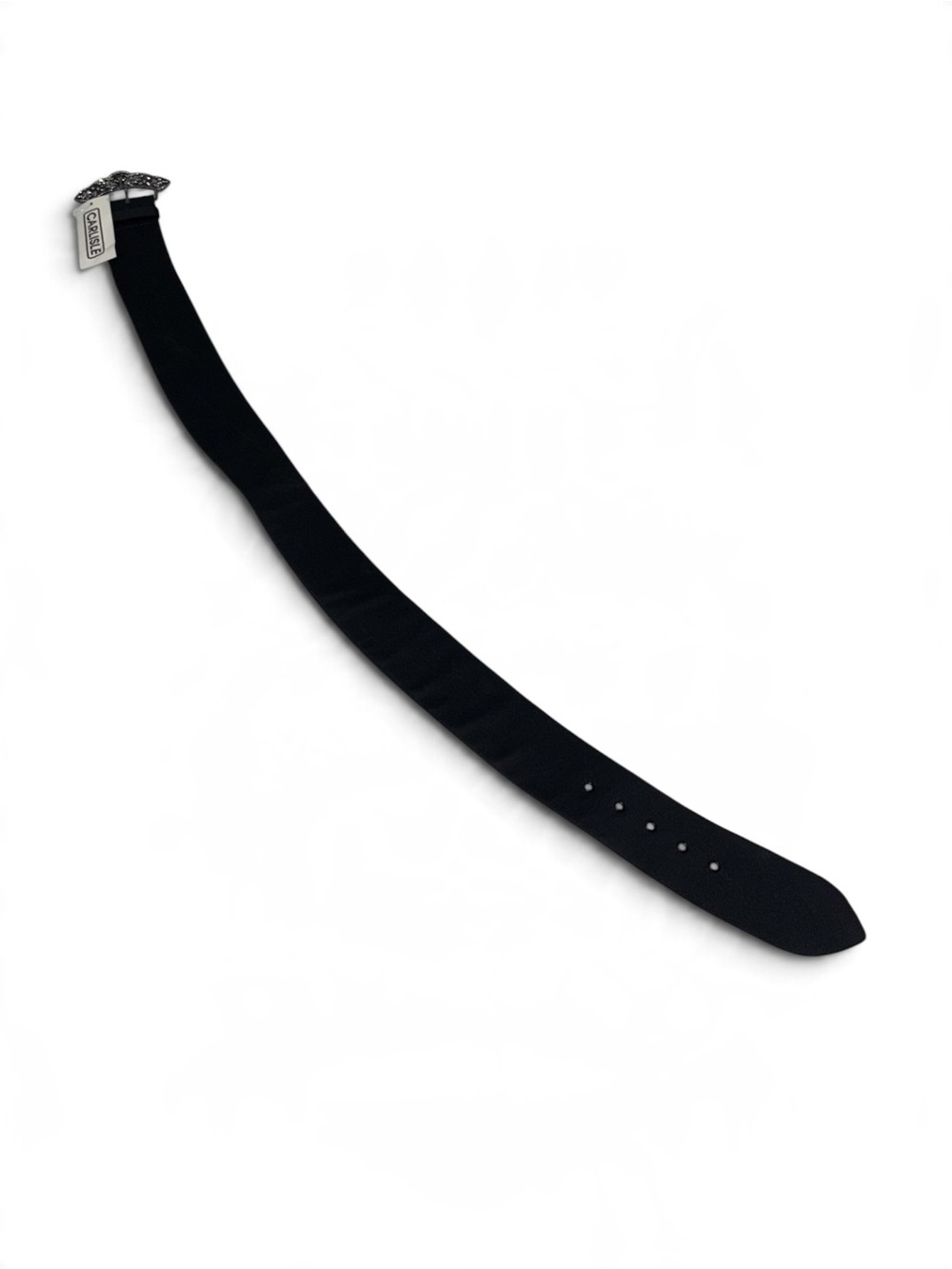 Carlisle Women’s Black Belt with Rhinestone Encrusted Silver Tone Buckle NWT